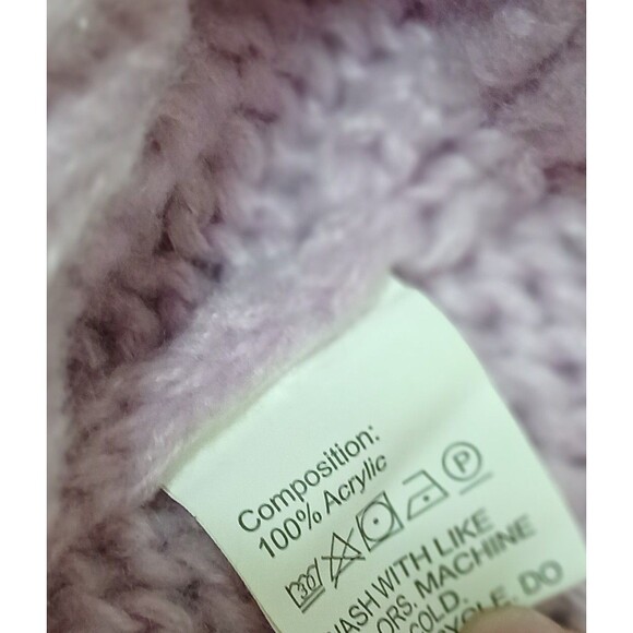 Rock & Love Cardigan Women’s M Light Pink Purple Knit Sweater Hippie Open Front - Picture 7 of 7